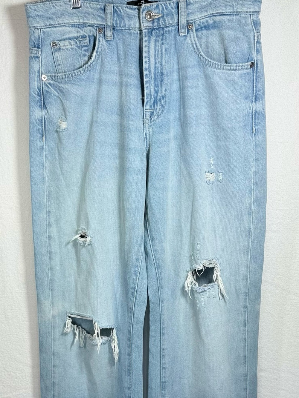 7 For All Mankind Light Blue Distressed jeans
